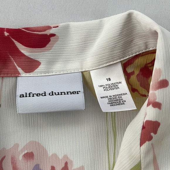 vintage ALFRED DUNNER gauzy floral cottagecore button-up blouse - Picture 5 of 6
